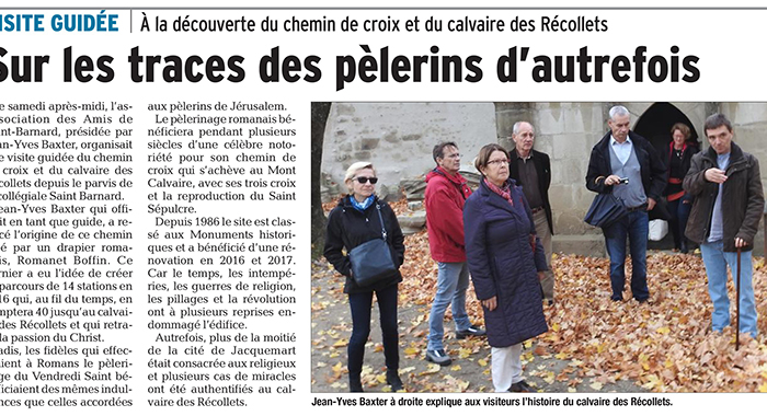 Le Dauphiné Libéré, 7 novembre 2017 : Sur les traces des pèlerins d’autrefois