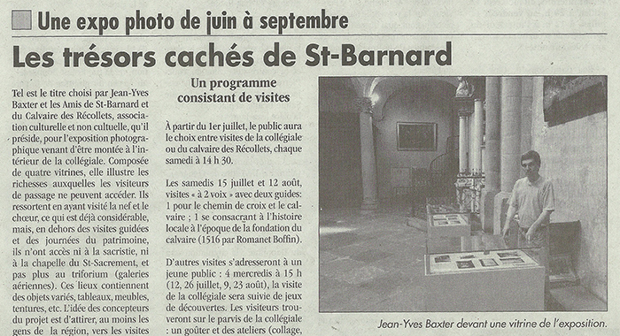 L’Impartial, 6 juillet 2017 : Les trésors cachés de Saint-Barnard