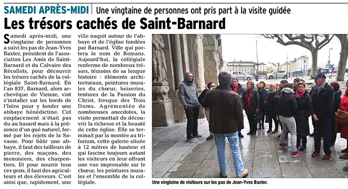 Le Dauphiné Libéré, 19 mars 2018 : Les trésors cachés de Saint-Barnard